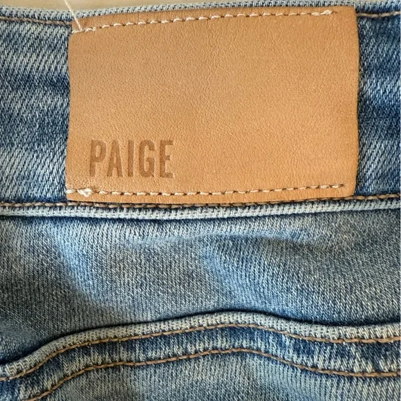 PAIGE Women's Straight Leg Blue Jeans - Picture 3 of 6